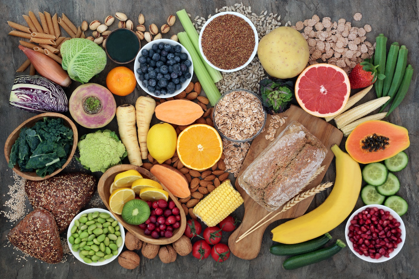 Fontes de fibra e vitamina A. Fonte: Getty Images Fontes de fibras e vitamina A