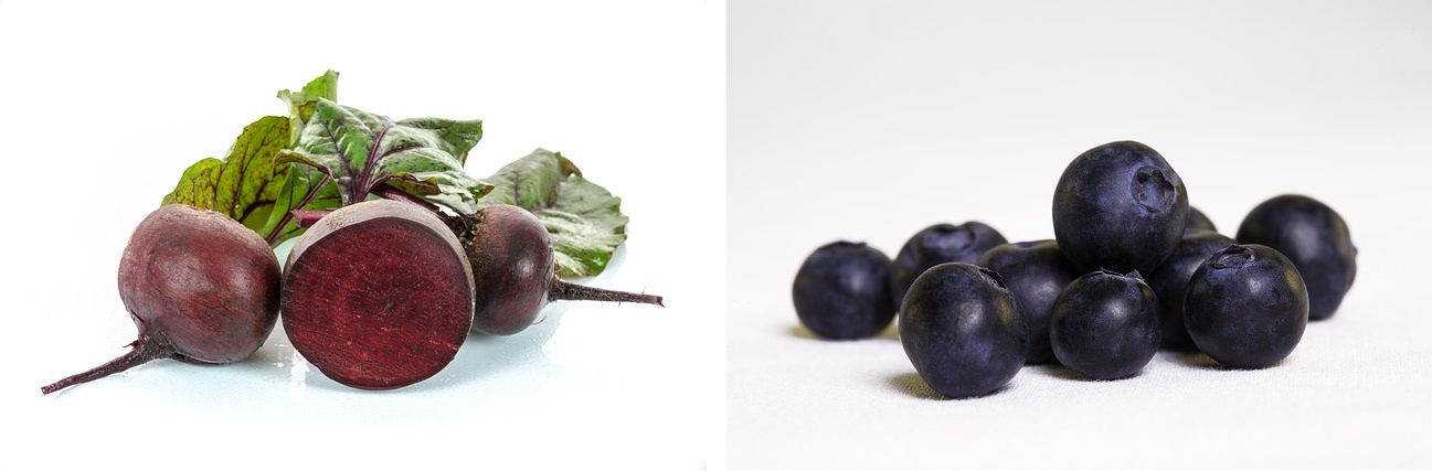 A dieta, como a beterraba e os mirtilos, também tem um efeito na cor da urina. Fonte da foto: Thinkstock photos Beterraba e mirtilos como causa da descoloração da urina