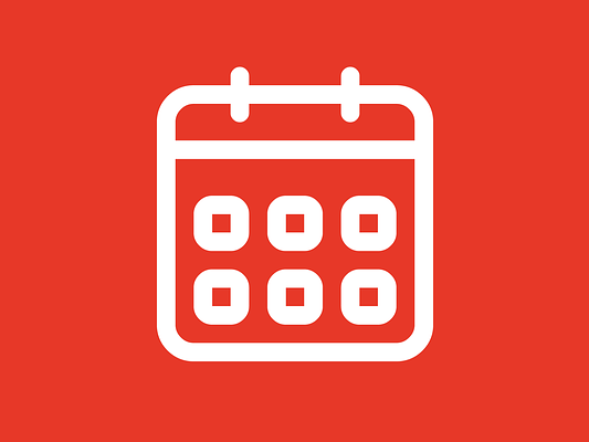 É importante anotar o dia da ocorrência e a regularidade, pode ser dor de ovulação: Getty Images imagem de calendário em branco sobre fundo vermelho
