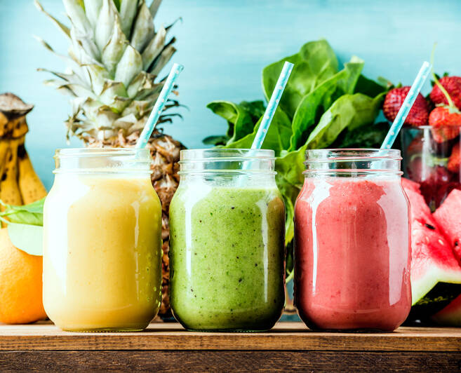 Receitas de batidos de frutas, legumes, para a saúde, energia, perda de peso?